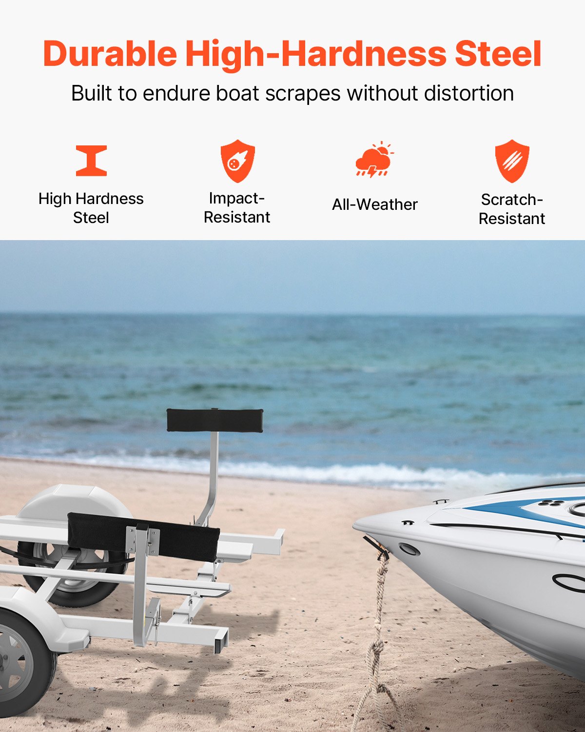 VEVOR T-Form Anhängerpfahl Bootsanhänger Anleitung Kurbelstütze Bootsführung, 330 mm Einstellbare Breite Boat Trailer Guide-on - Ersatzteile und Zubehör für Skiboot Fischerboot Segelbootanhänger