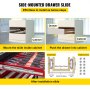 VEVOR Schubladenschienen 2Stk(52") Gleitschienen für Schubladen 225kg Belastbar Schubladen Schienensystem 132,08x7,6x1,9cm(eingeschoben) Vollauszug Ideal für Autoschubladen Büroschrank Werkzeugraum