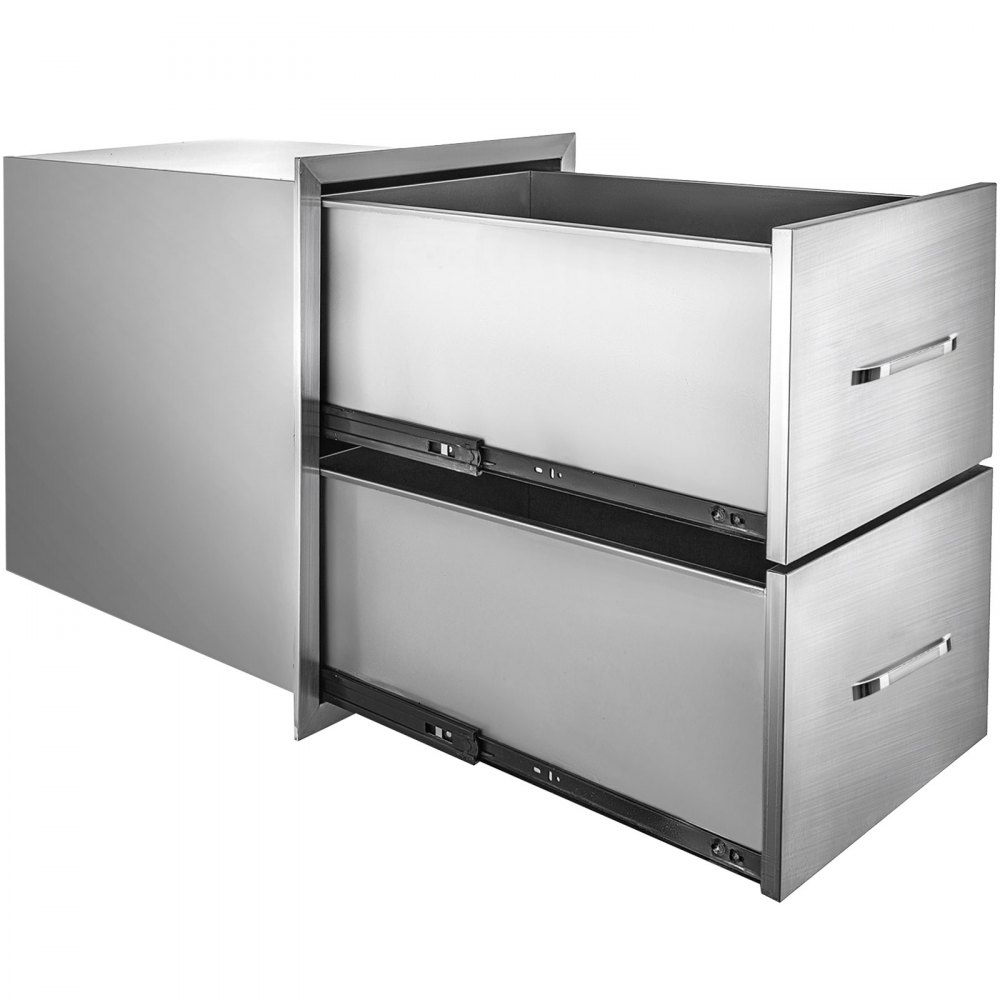 Bbq Doppelschubladen Schubfach 40x54cm Edelstahlschrank Kommode Holzkohlegrill
