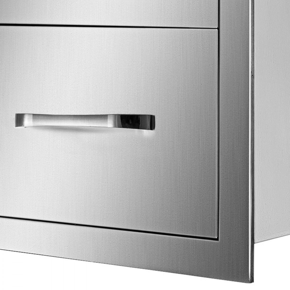 Bbq Doppelschubladen Schubfach 40x54cm Edelstahlschrank Kommode Holzkohlegrill