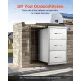 VEVOR Outdoor-Küchenschubladen 16" B x 28,5" H x 20,5" T, Unterputz-Grillschubladen aus Edelstahl mit dreifachem Zugriff und Griff, Grillinselschubladen für Außenküchen oder Terrassen-Grillstationen