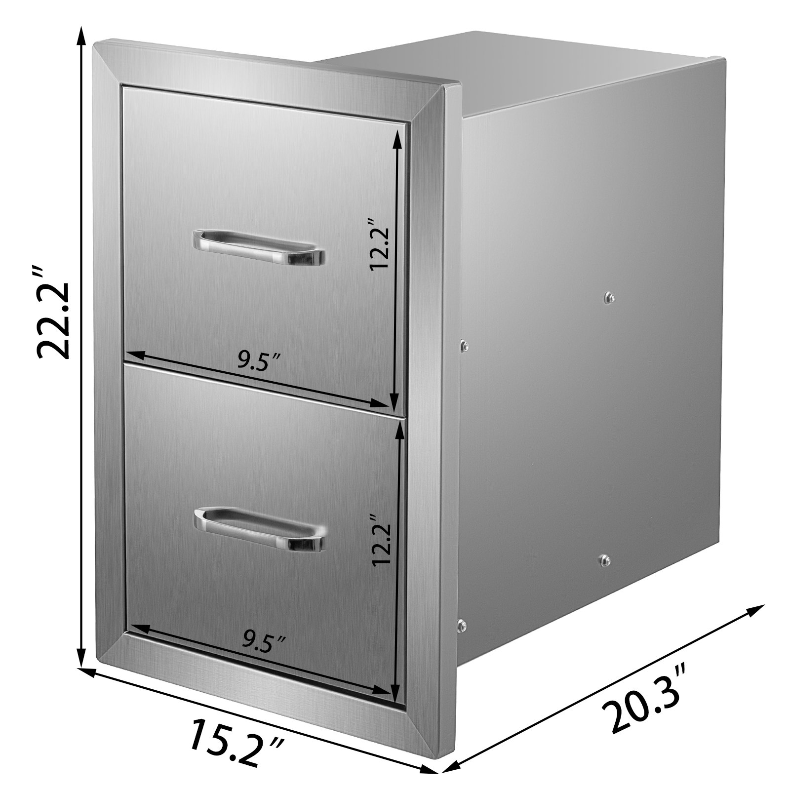 Vevor Grillschrank Edelstahl Bbq Doppelschubladen 385x565x520 Mm Außenküche