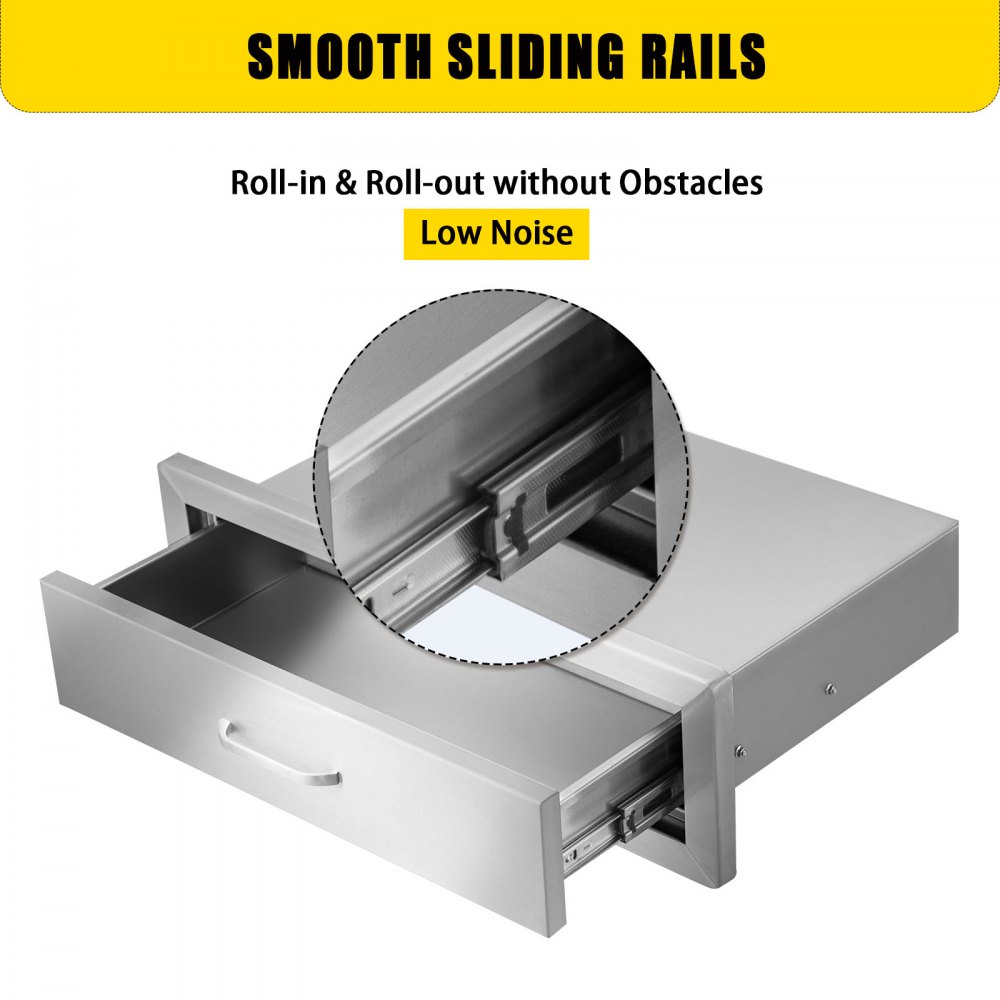 Vevor Bbq Schubladen Aussenküche Schubfach 660x202x400 Mm Edelstahl Einbau