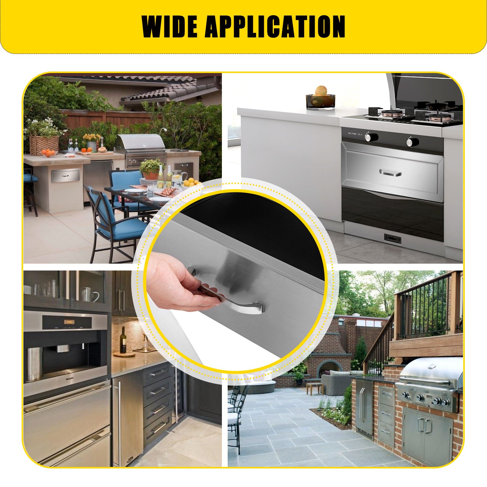 Vevor Bbq Schubladen Aussenküche Schubfach 660x202x400 Mm Edelstahl Einbau