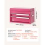 VEVOR Werkzeugkasten mit 2 Schubladen Tragbarer Stahl-Werkzeugkoffer Rosa, Stapelbare Werkzeugbox für Werkstatt Garage Büro & Zuhause, 280x150x180mm, mit Oberem Ablagefach Schutzeinlagen & Magneten