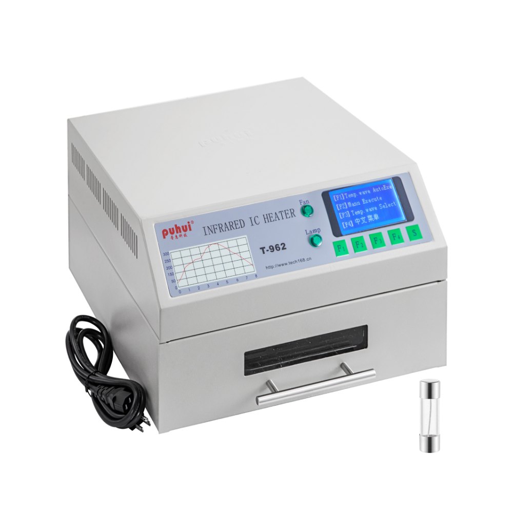 VEVOR Rückfluss Schweißmaschine T962, Reflow-Schweißer AC220V 50Hz, Reflow Station 800 W, Reflow Lötmaschine, Reflow Soldering Machine 180 x 235 mm LCD, für CHIP, SOP, PLCC, QFP, BGA usw.