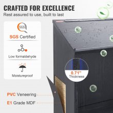VEVOR Stehpult Rednerpult 600 x 360 x 1200 mm, Podium-Ständer mit Breiter Lesefläche und Aufbewahrungsregal, Stehschreibtisch für Kirche, Büro, Schule, Schwarzes Podium 30 kg Tragfähigkeit Schwarz
