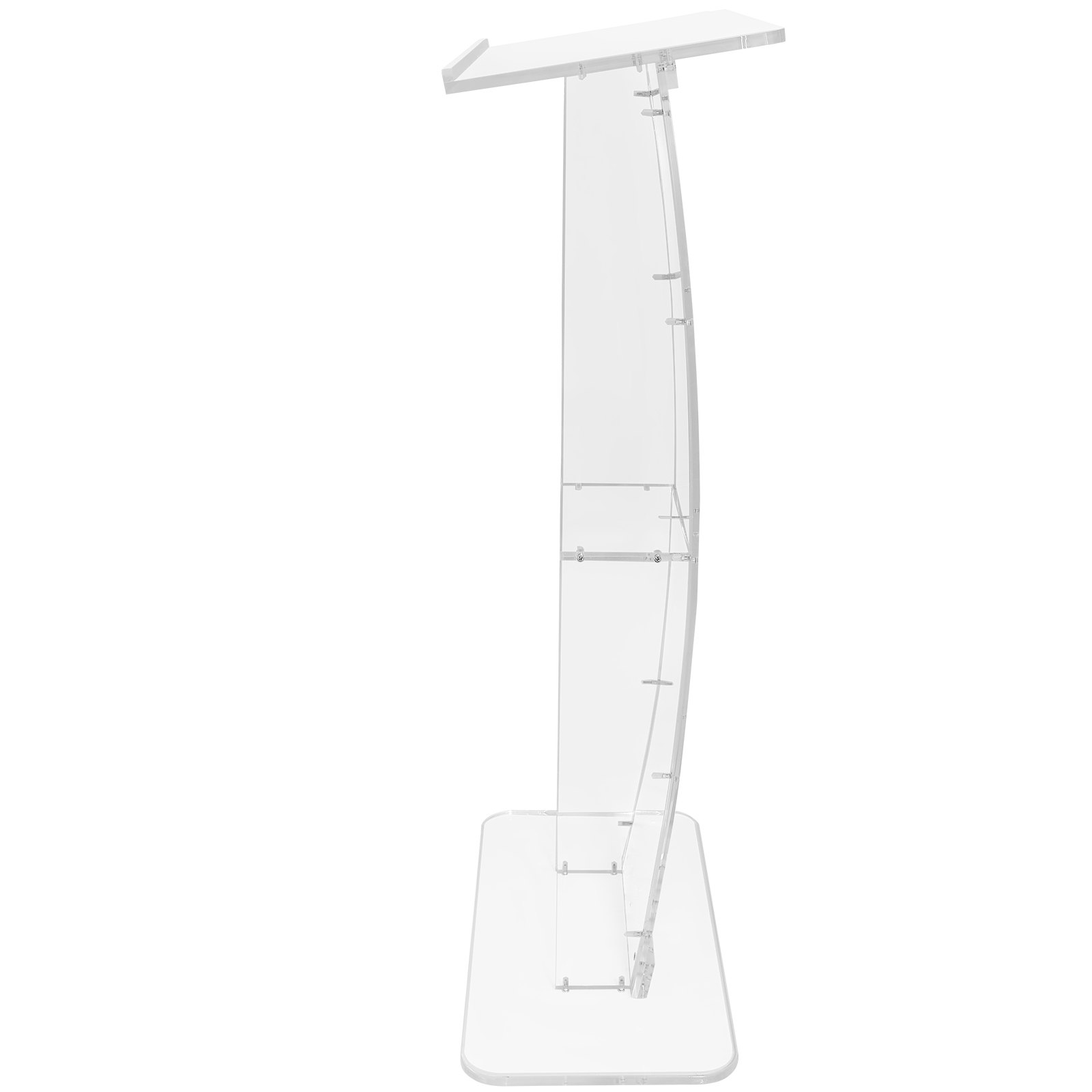 VEVOR Acryl-Podium, 1193,8 mm hoch, klarer Acryl-Podiumsständer mit breiter Lesefläche und Ablagefach, bodenstehende, klare Kanzeln aus Acryl für Kirche, Büro, Schule