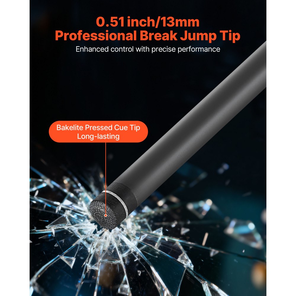 VEVOR Billardqueue 1 Stk. (1473,2 mm / 554 g) aus Kohlefaser + Ahorn, Billardstock mit zweistufigem Design geeignet für Bar Zuhause Büro Anfänger Billardliebhaber, Jump Break Billardqueue