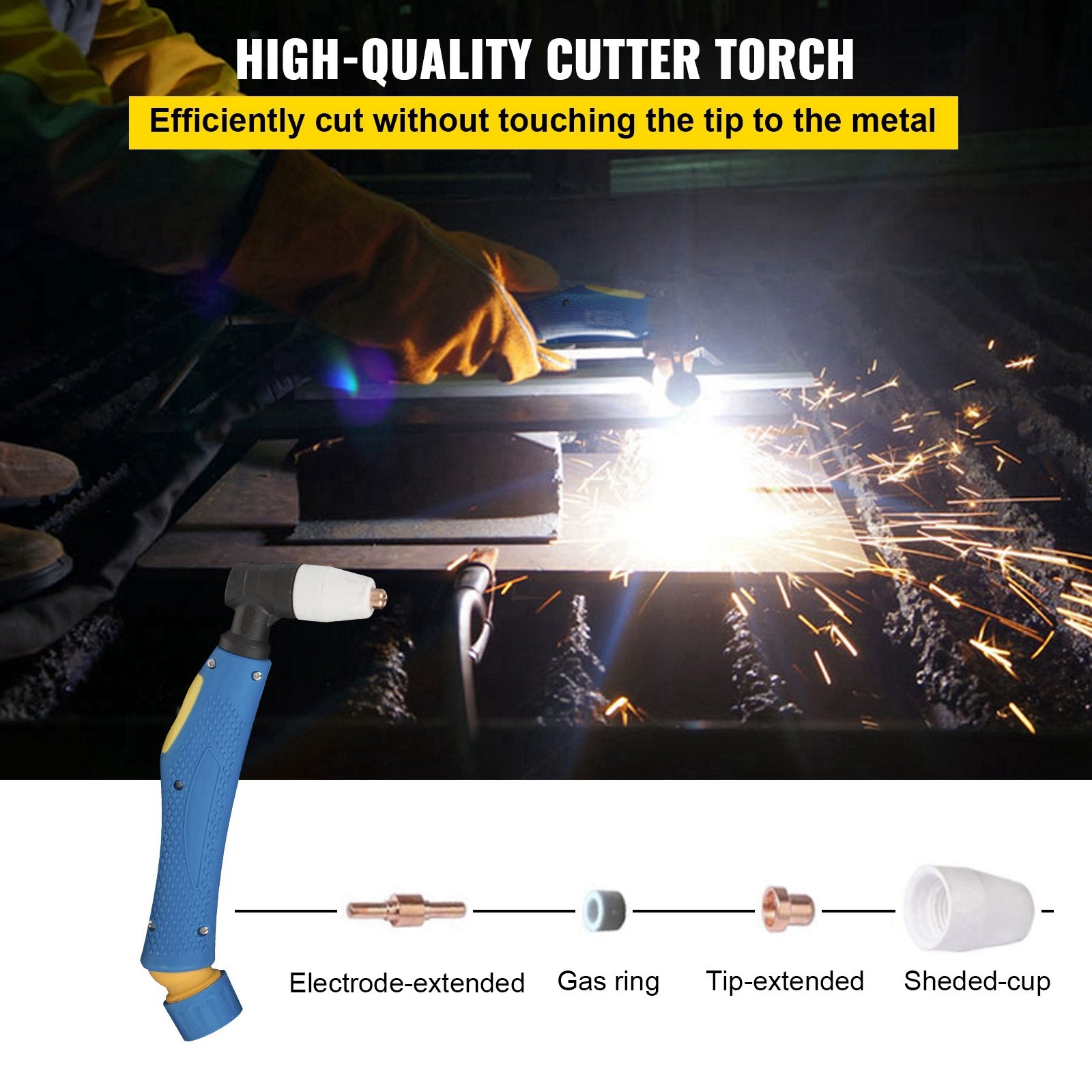 VEVOR CUT-50 HF Plasmaschneider Inverter Plasmaschneidgerät,12 mm Schneidleistung Cutter Schneidgerät Metallschneider, 220V 50 Amp Ausschnitt Maschine Cutting Cutter Zubehörsatz Heimwerkerarbeiten