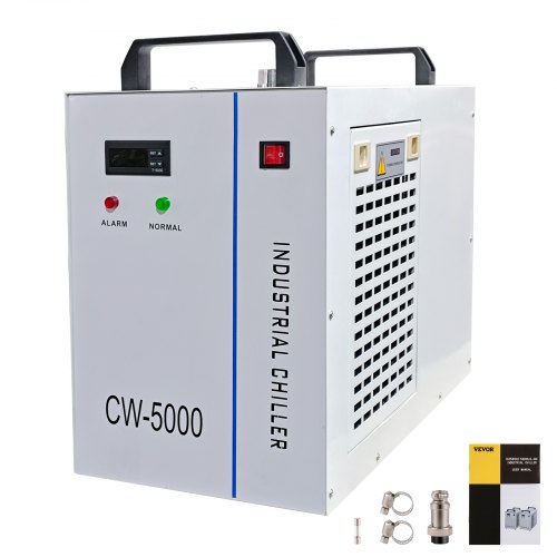 VEVOR Industrieller Wasserkühler CW-5000 CO2 Laser Rohrkühler 6 L Wasserkühler zum Kühlen von CO2-Glaslaserröhre  220 V 10 L / Min