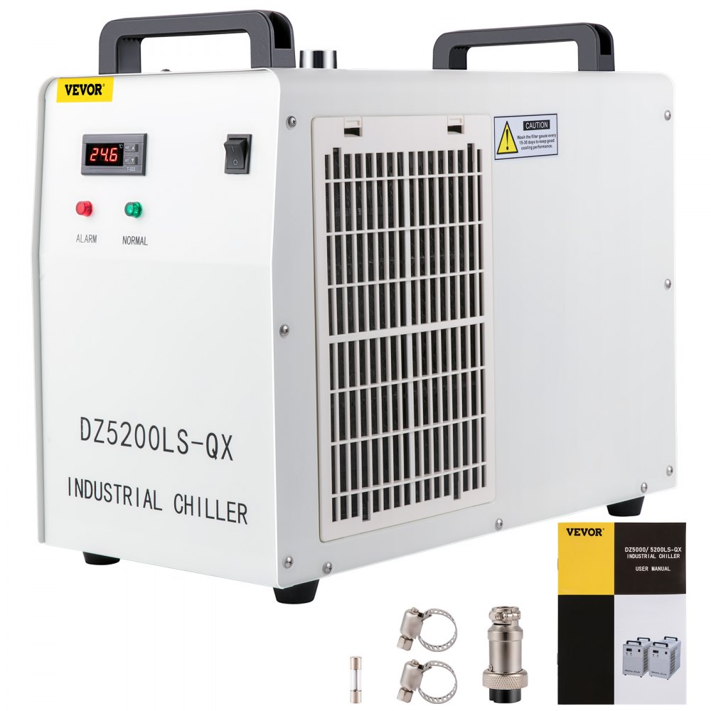 VEVOR Industrieller Wasserkühler CW-5200DG CO2 Laser Rohrkühler 6 L Wasserkühler zum Kühlen von CO2-Glaslaserröhre 220 V 10 L/ Min