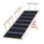 VEVOR Dog Ramp 1.2m Long Dog Stairs with 7 Crossbars Dog Car Ramp Made of Pine Wood Rubber Dog Entry Aid 6-Step Height Settings Pet Ramp Approx. 113kg Load Capacity for Large and Small Dogs
