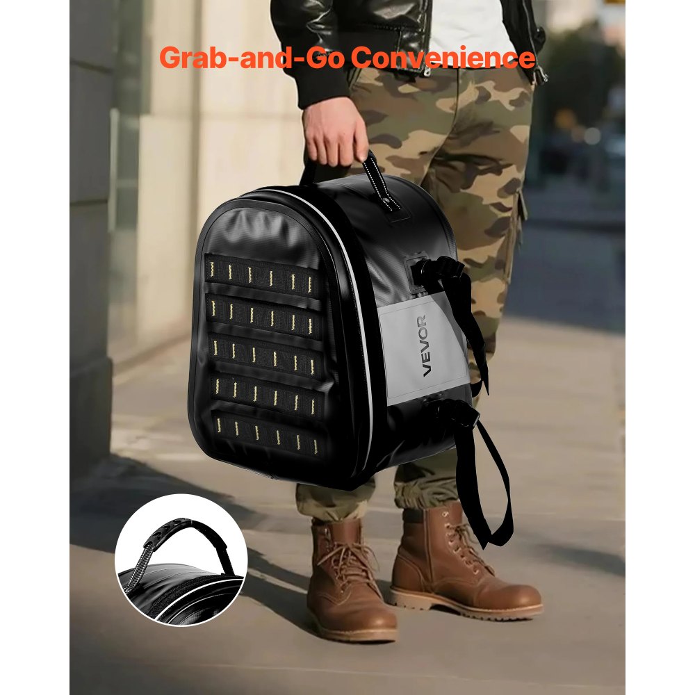 VEVOR Motorradhecktasche 28 L wasserfest, Rücksitztasche Kofferraumtasche für Motorradgepäck, Gepäckaufbewahrung mit Tasche & verstellbarer Schnalle, universell passender Gepäckträger, Schwarz