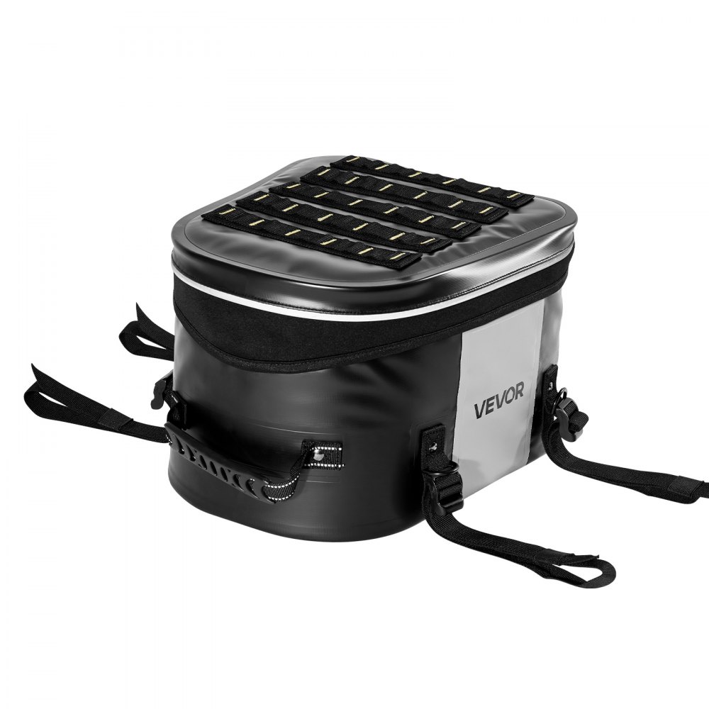 VEVOR Motorradhecktasche 28 L wasserfest, Rücksitztasche Kofferraumtasche für Motorradgepäck, Gepäckaufbewahrung mit Tasche & verstellbarer Schnalle, universell passender Gepäckträger, Schwarz