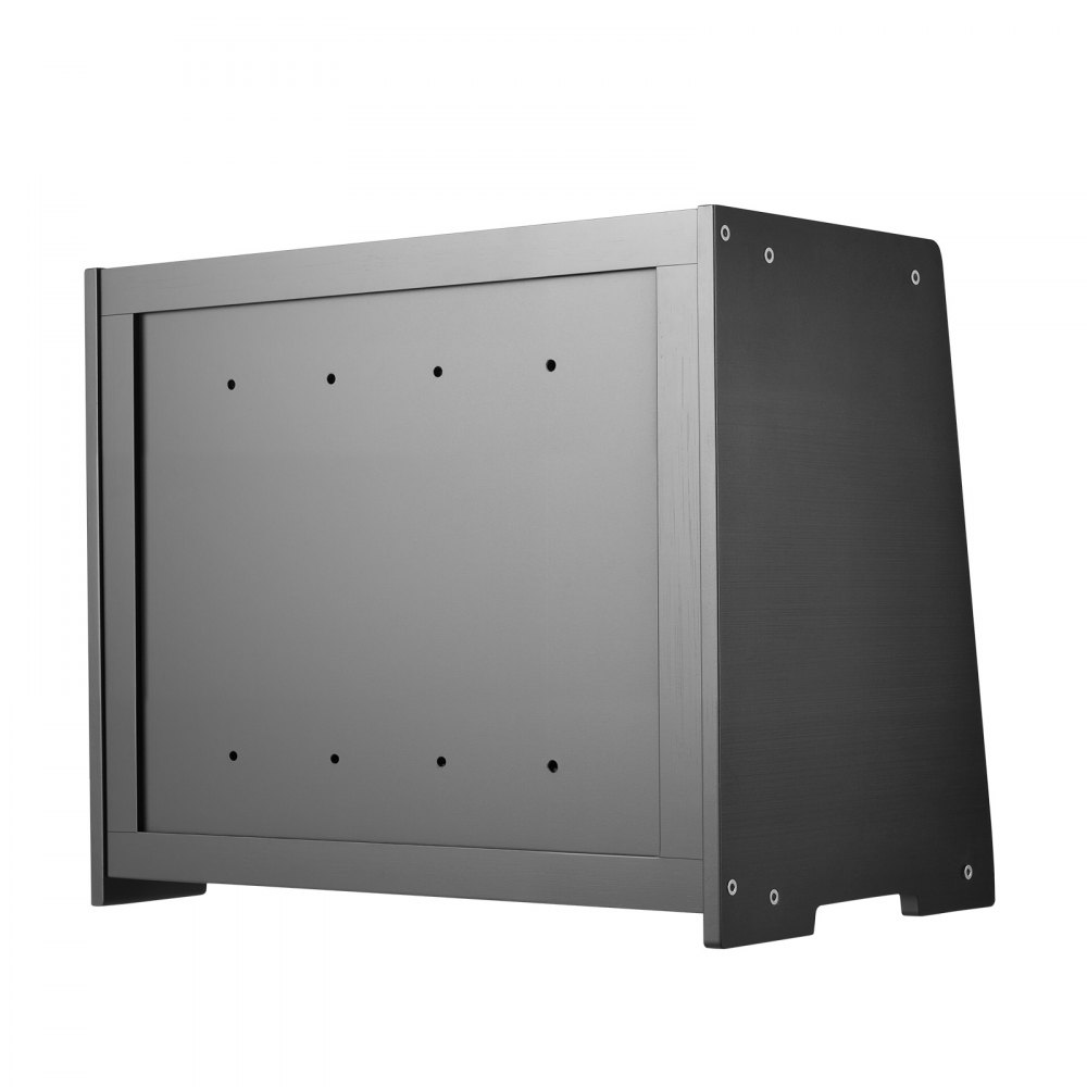 VEVOR Doppellagiger Brotkasten für Küchentheke Brotbehälter Brotbox Organizer aus Holz für selbstgebackenes Brot, Aufbewahrungsbehälter mit gewellter Acryl-Türplatte, Brotaufbewahrung Schwarz