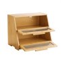 VEVOR Doppellagiger Brotkasten für Küchentheke Brotbehälter Brotbox Brot-Organizer aus Holz für selbstgebackenes Brot, Aufbewahrungsbehälter mit gewellter Acryl-Türplatte, Brotaufbewahrung Natur