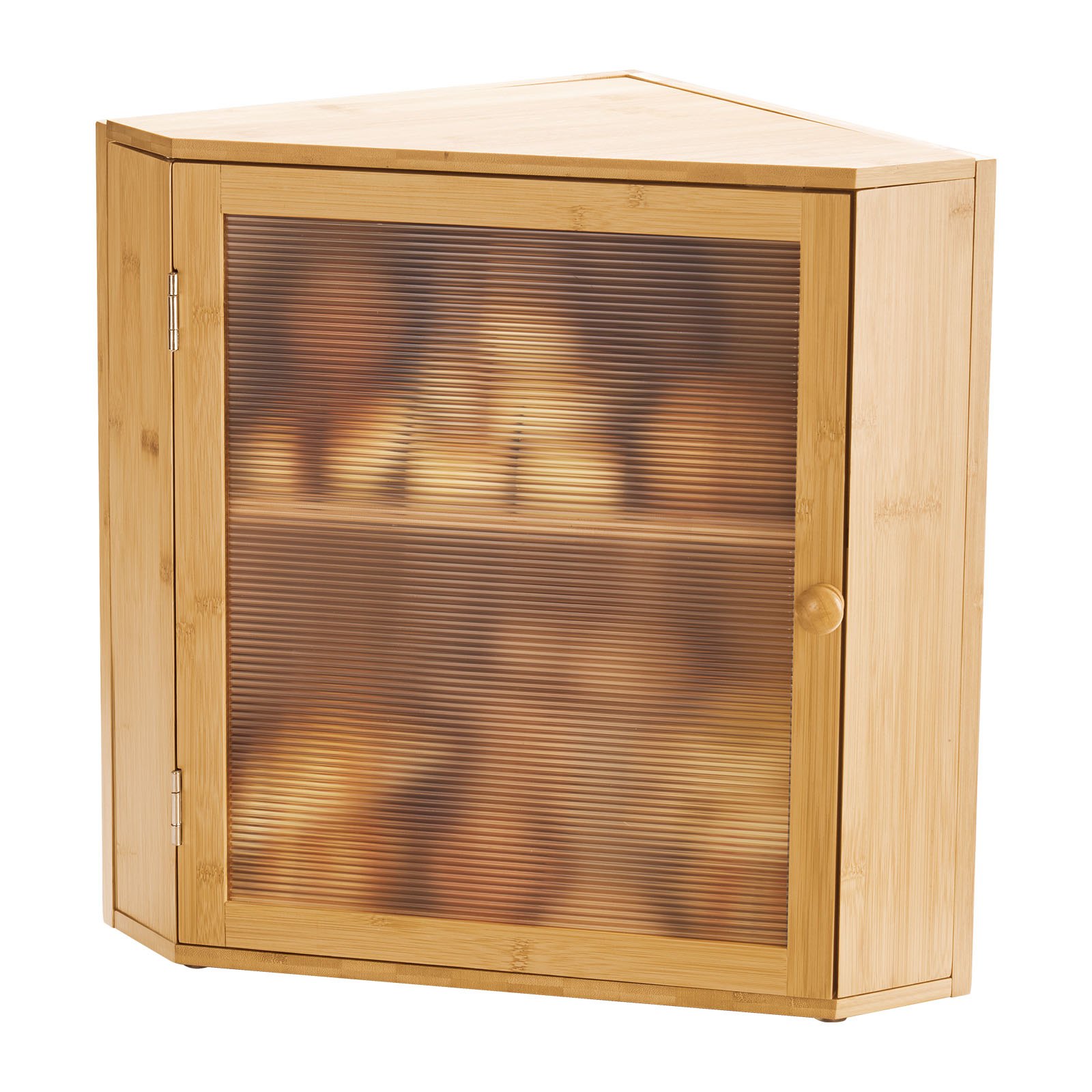 VEVOR Eck-Brotkasten doppellagiger Brotbehälter Brotbox Organizer aus Holz für selbstgebackenes Brot, Aufbewahrungsbehälter mit gewellter Acryl-Türplatte, Brotaufbewahrung Lagerung Natur