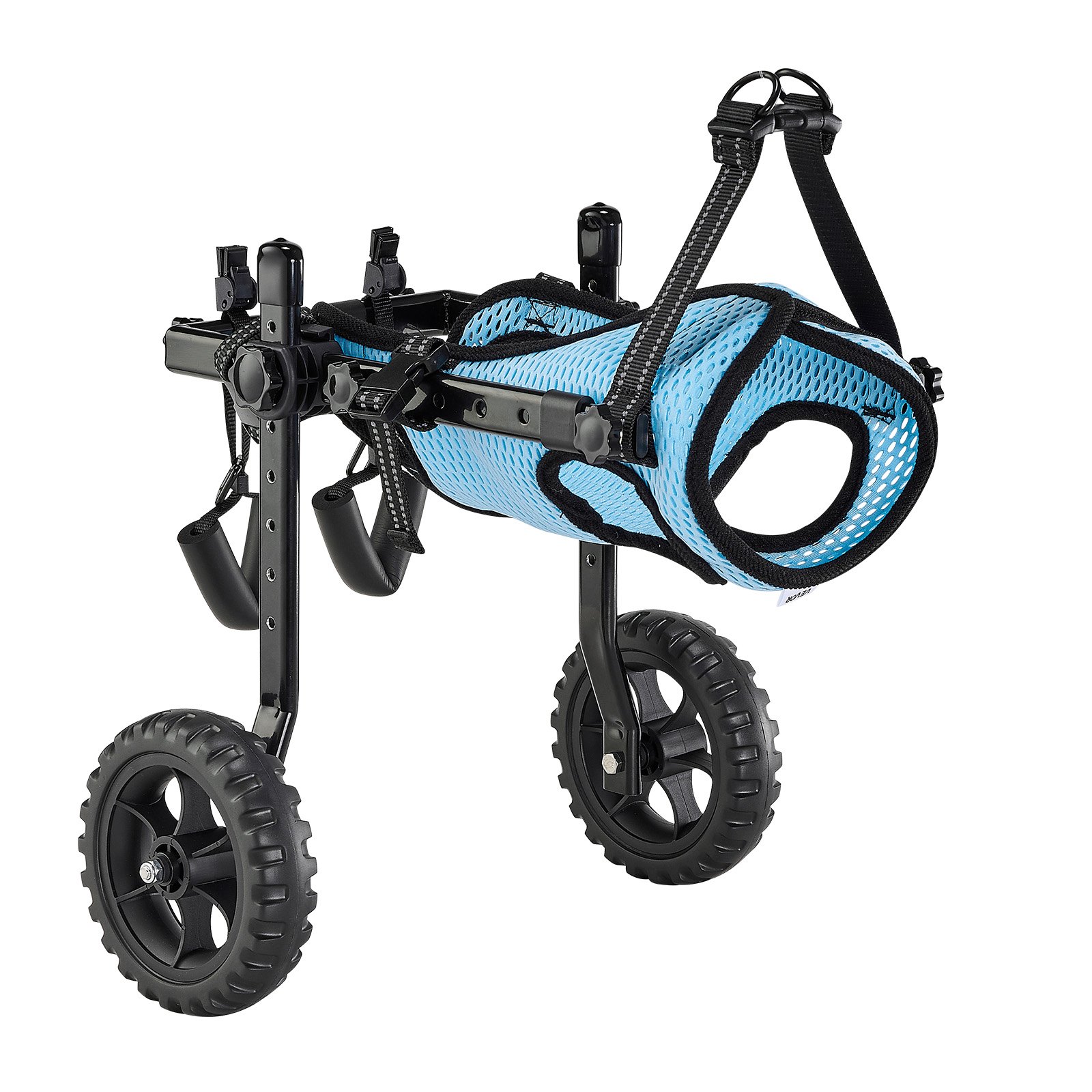 VEVOR Hunderollstuhl für Hinterbeine, verstellbarer Haustierrollstuhl, leichter Hundewagen mit stoßdämpfenden Rädern, Assistive Rollstühle für behinderte, verletzte Hunde bis 10 kg, XS