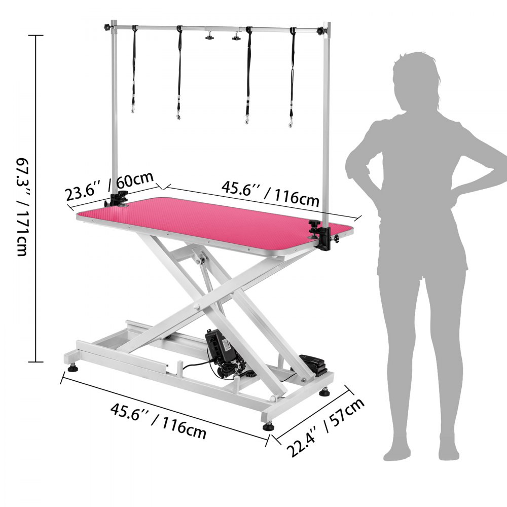 Trimmtisch Schertisch Pflegetisch Rosa Höhenverstellbar Rutschfest „x“ -stütze