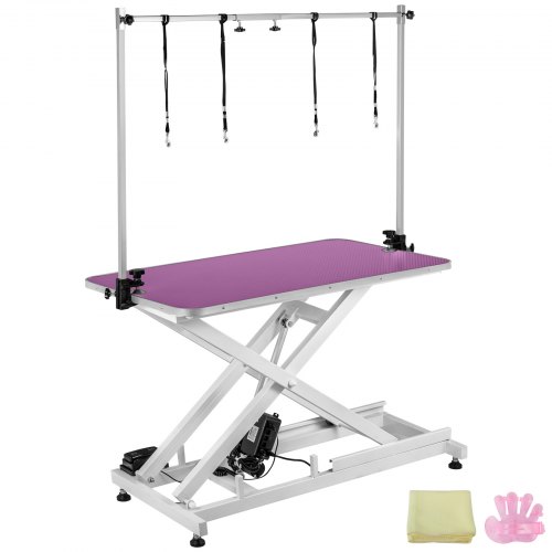 Trimmtisch Schertisch Pflegetisch Lila Höhenverstellbar Mit Galgen Tischplatte