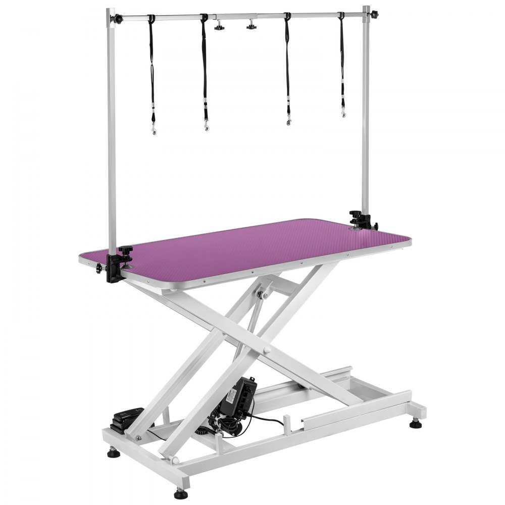 Trimmtisch Schertisch Pflegetisch Lila Höhenverstellbar Mit Galgen Tischplatte