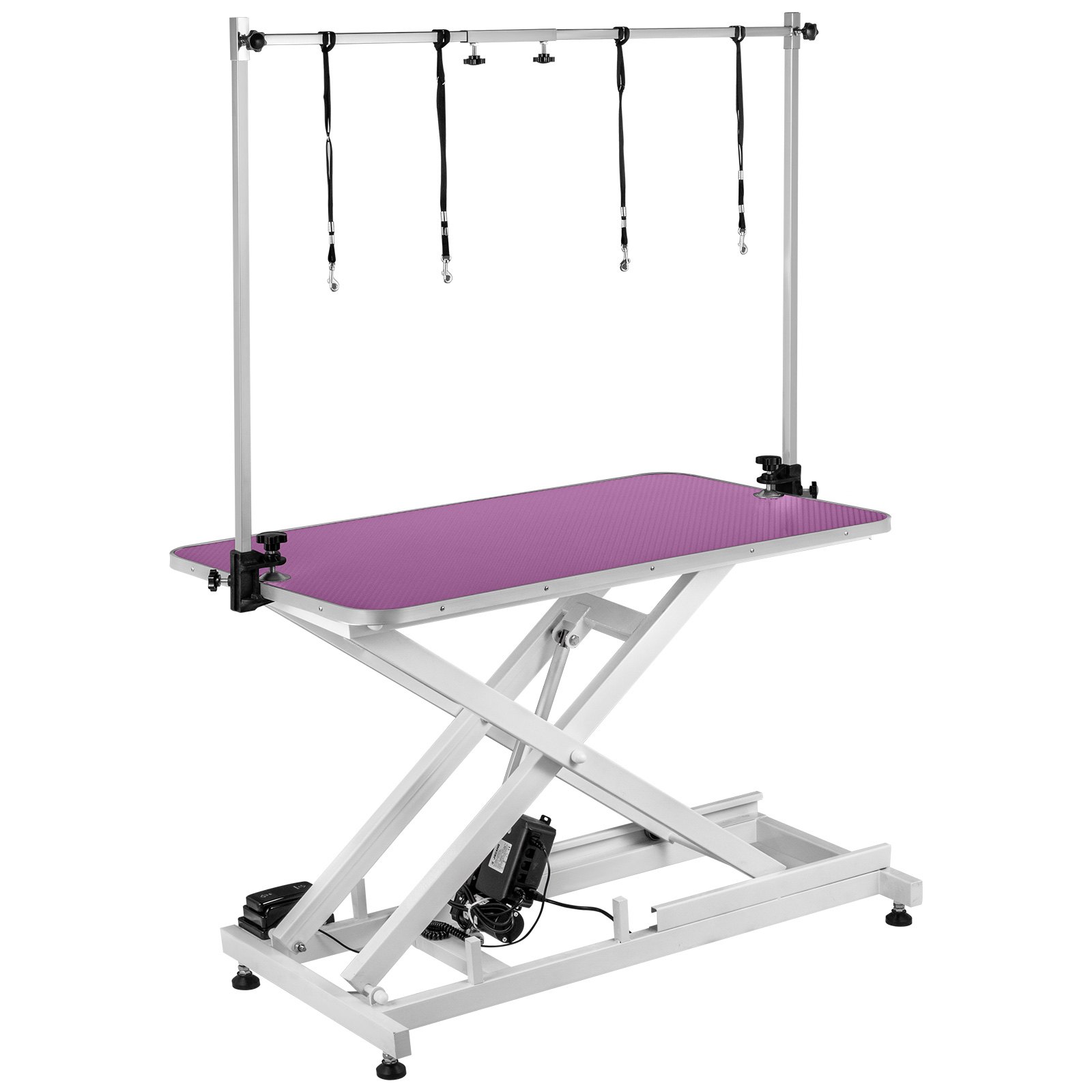 Trimmtisch Schertisch Pflegetisch Lila Höhenverstellbar Mit Galgen Tischplatte