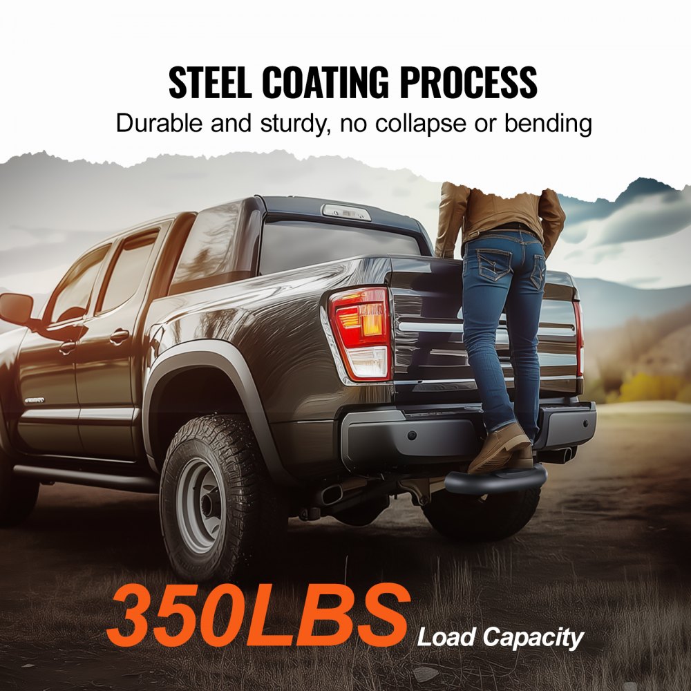 VEVOR Hitch Step for 5 cm Receiver, Universal Rear Bumper Guard Protector with 159 kg Load Capacity, Non-Slip Tow Hitch Step with Pin Kit, Fit for Truck, SUV, Pickup, Trailer