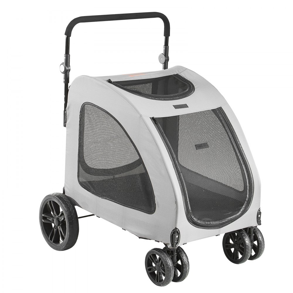 VEVOR Hundebuggy 79x91x113cm Hundewagen 16kg Tragfähigkeit Hundetrolley Aluminium-Rahmen 600D Oxford-Gewebe Nylon-Netzfenster 4 EVA-Räder Hundebox Tierbuggy Katzenbuggy Haustier Transport