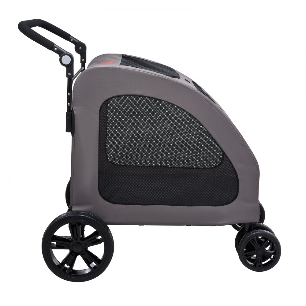 VEVOR Hundebuggy 79x91x113 cm, Hundewagen 4 Räder mit Bremsen, Hundetrolley, Hundetrolley bis 73 kg Tragkraft, atmungsaktive Netzfenster, einstellbare Höhe, 600D Oxford-Gewebe, für Hunde, Haustiere