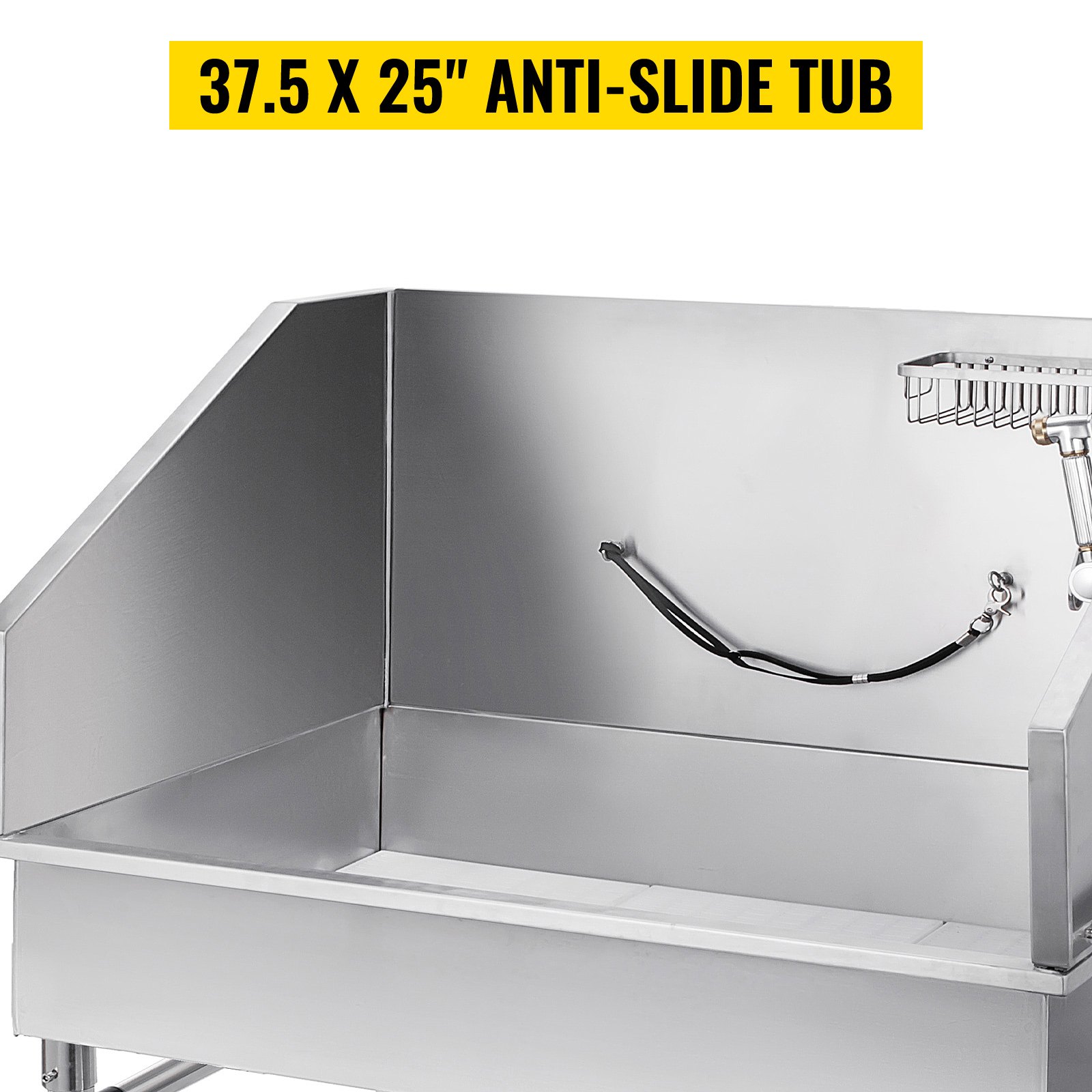 38" Edelstahl Pet Grooming Badewanne mit Wasserhahn für Small-Medium Pet