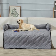 VEVOR Hundeautositz, wasserdichter Hundesitzerhöhung Haustierautositz mit ansteckbarer Sicherheitsleine, Füllung aus PP-Baumwolle, Hundeautobett für mittelgroße und große Hunde bis 100 lbs, grau