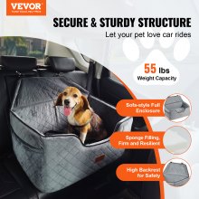 VEVOR Hunde Autositz Rücksitz Rückbank Hundesitz Auto 25kg 72x52x54cm Grau