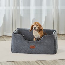 VEVOR Hunde Autositz Rücksitz Rückbank Hundesitz Auto 25kg 72x52x54cm Grau