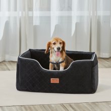 VEVOR Hunde Autositz Rücksitz Rückbank Hundesitz Auto 25kg 72x52x54mm Schwarz