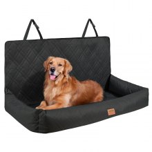 VEVOR Hunde Autositz Rücksitz Rückbank Hundesitz Auto 45kg 127x50x56cm Schwarz