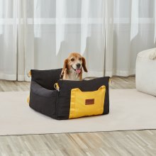 VEVOR Hunde Autositz Vorder-/Rücksitz Hundeautositz 585x560x330mm 11kg Schwarz