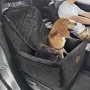 VEVOR Hundeautositz, Hundesitzerhöhung mit Aufbewahrungstasche, ansteckbarer Sicherheitsleine, Füllung aus Schwamm und PP-Baumwolle, Hundeautobett für kleine und mittelgroße Hunde bis 18 kg, Schwarz