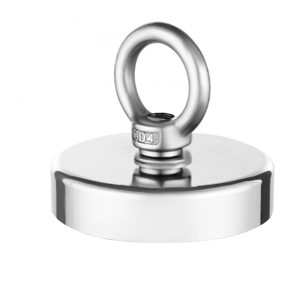 VEVOR Magnet-Angelset Magnet Angel Kit 318 kg einzelseitige Zugkraft, Seltenerd-Neodym-Magnet-Angelset 60 mm zum Einholen im Fluss Magnetfischen schweres Aufhängen