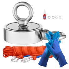 VEVOR 454kg Starke Magnetangel Set Doppelseitige Zugkraft Seil Karabiner