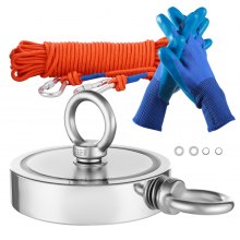 VEVOR 907kg Starke Magnetangel Set Doppelseitige Zugkraft Seil Karabiner Orange