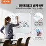 VEVOR Magnetisches Glas-Whiteboard, Wandtafel Trocken Abwischbare Tafel 90 x 60 cm, Wandmontiertes Weißes Glasboard ohne Rahmen, mit Stiftablage, einem Radiergummi& 2 Stiften, Magnettafel Weiß