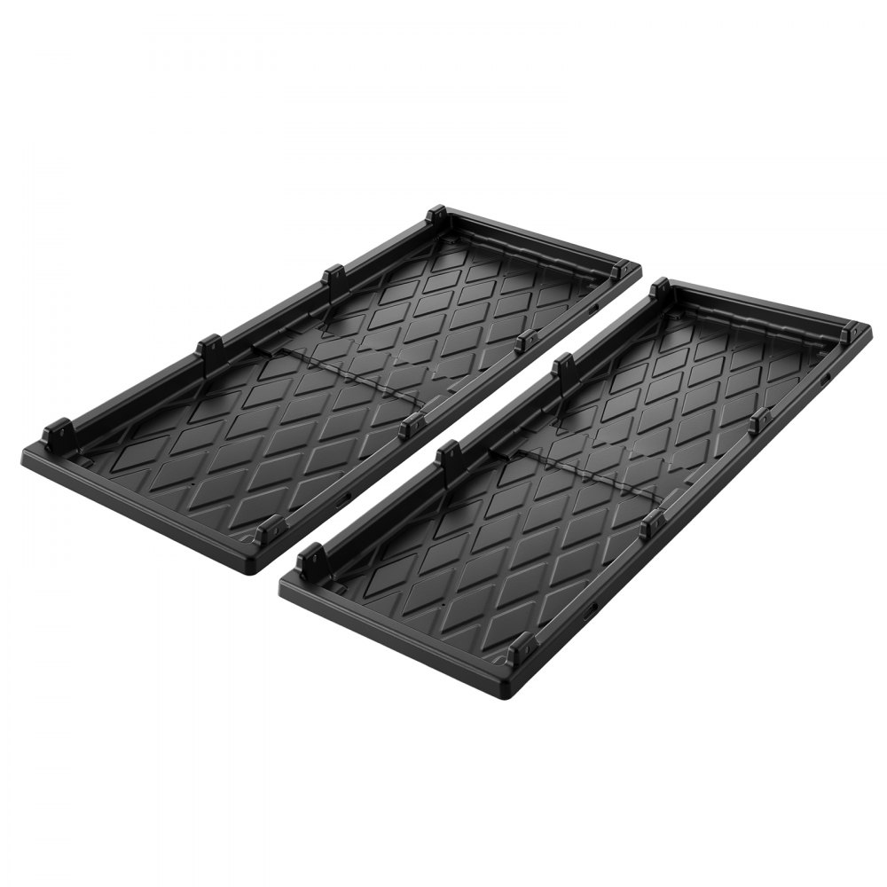 VEVOR 2 Stk. Ausziehbare Ladeflächenauszüge für Pickups 1422 x 533 mm HDPE, 226,8 kg Tragkraft, für Mid-Size-Pick-ups mit Ladeflächen bis 1,52 m Länge, mit 2 Nylongurten, Haken & 4 Befestigungslöchern