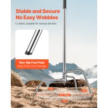 VEVOR C-Stand Lampentständer, max. Höhe 330 cm, Foto-Lichtstativ aus Edelstahl mit einstellbarer Höhe von 1463 bis 2987 mm, 20 kg Tragkraft für Studio-Softbox, Monolight, Reflektor