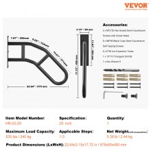 VEVOR 1x Geländer Treppengeländer Handlauf Treppe 737mm Wandmontage 1–3 Stufen