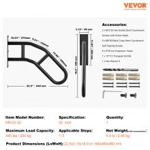 VEVOR 813mm Geländer Treppengeländer Handlauf Treppe Brüstung 1–3 Stufen 200kg