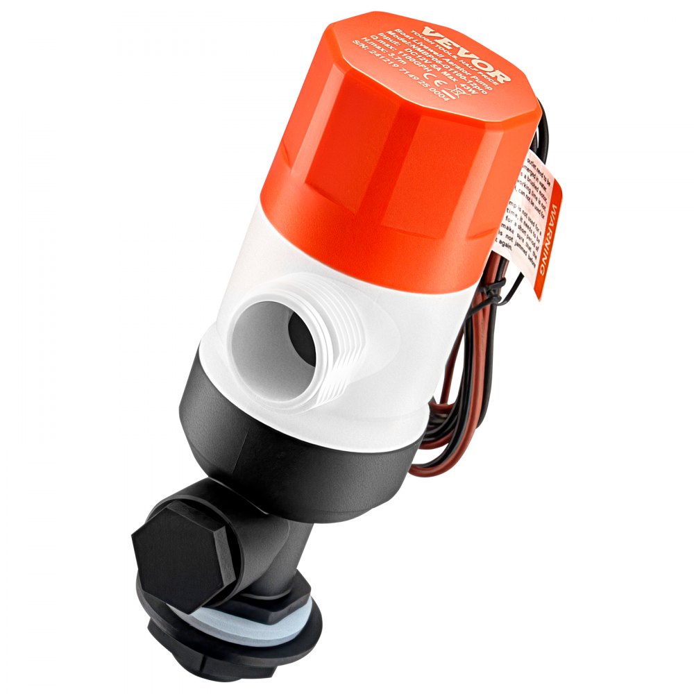 VEVOR 12 V 1100 GPH gerade Livewell-Belüftungspumpe für Boote mit doppeltem Einlass, ABA-Gehäuse, abnehmbarer Motorkartusche, korrosionsbeständiger Livewell-Belüftungspumpe für Süß- und Salzwasser