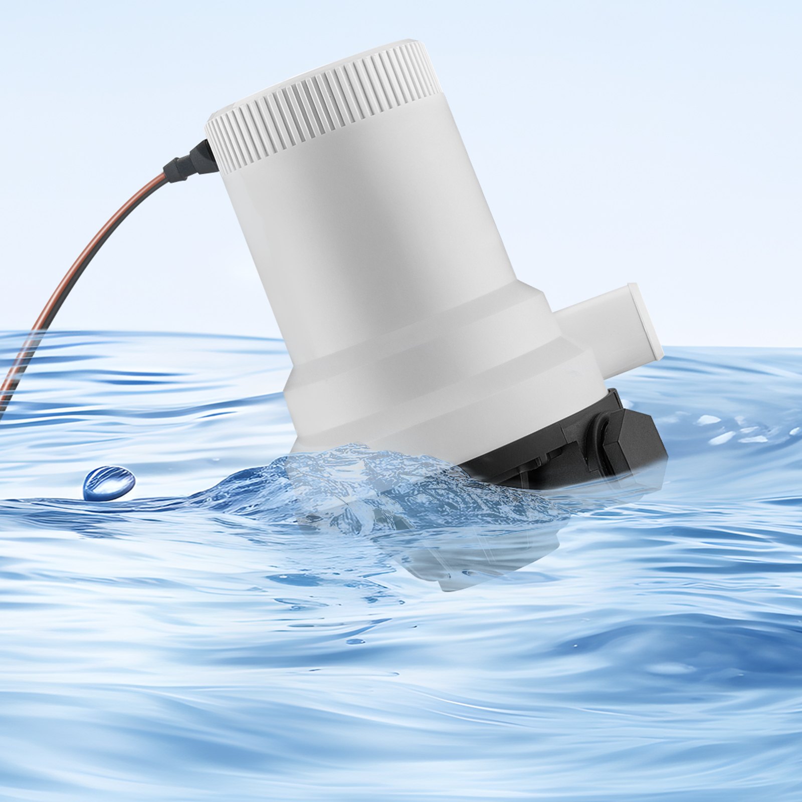 VEVOR 12 V 1600 GPH gerade Livewell-Belüftungspumpe für Boote mit Doppeleinlass, ABA-Gehäuse, abnehmbarer Motorkartusche, korrosionsbeständiger Livewell-Belüftungspumpe für Süß- und Salzwasser