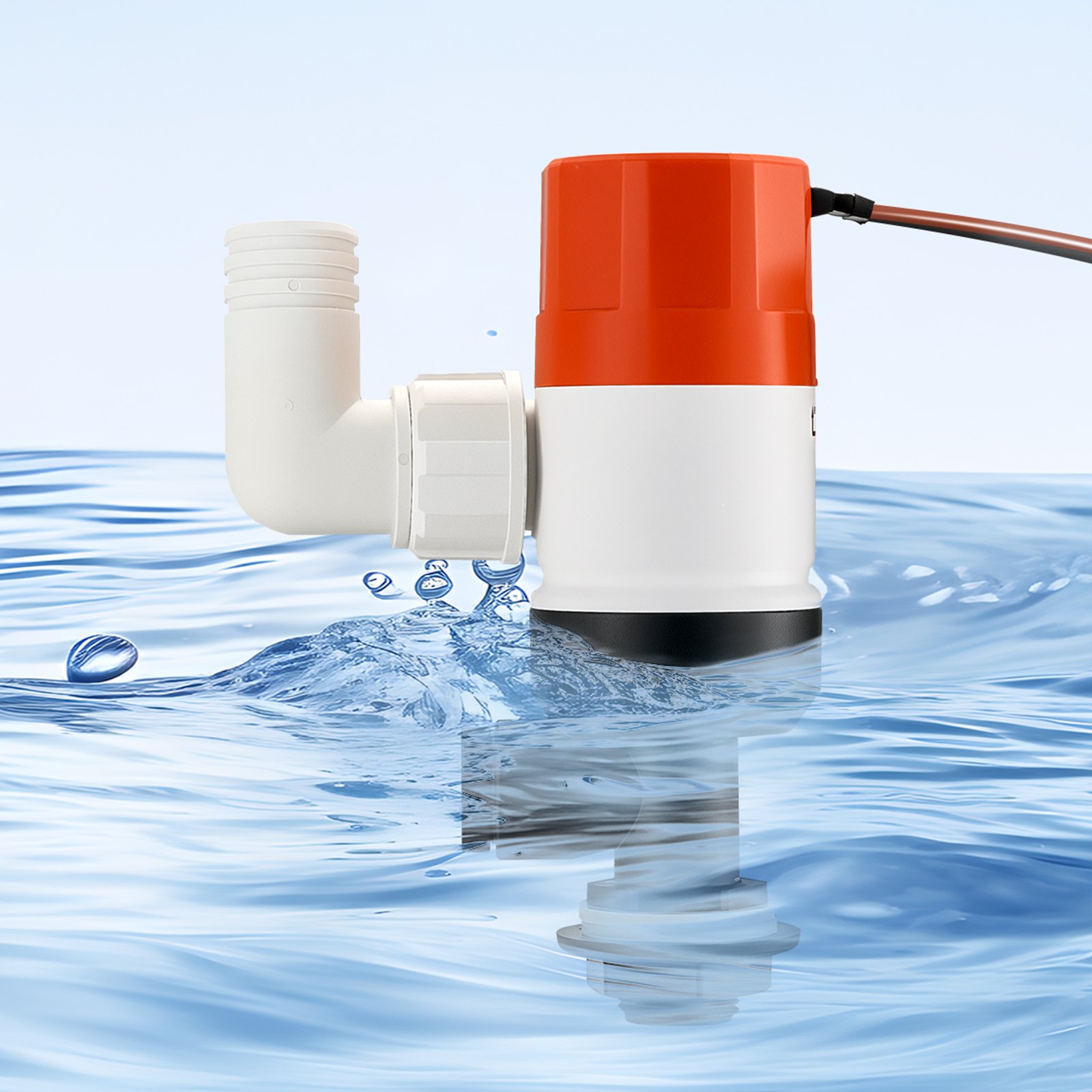 VEVOR 12 V 500 GPH gerade Livewell-Belüftungspumpe für Boote mit Doppeleinlass, ABA-Gehäuse, abnehmbarer Motorkartusche, korrosionsbeständiger Livewell-Belüftungspumpe für Süß- und Salzwasser