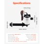 VEVOR 12 V 800 GPH Livewell-Belüftungspumpe für Boote mit abnehmbarem Motor, korrosionsbeständig, 90°-Bogenrohr, Tauchfähige Köderbrunnen-Livewell-Belüftungspumpe für Süß- und Salzwasser